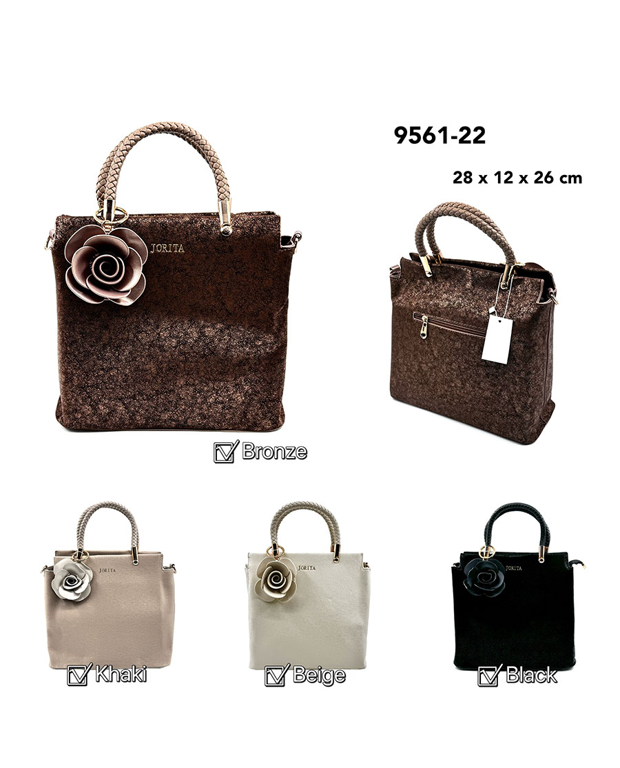JORITA Női kézitáska, rózsával díszítve 9561-22