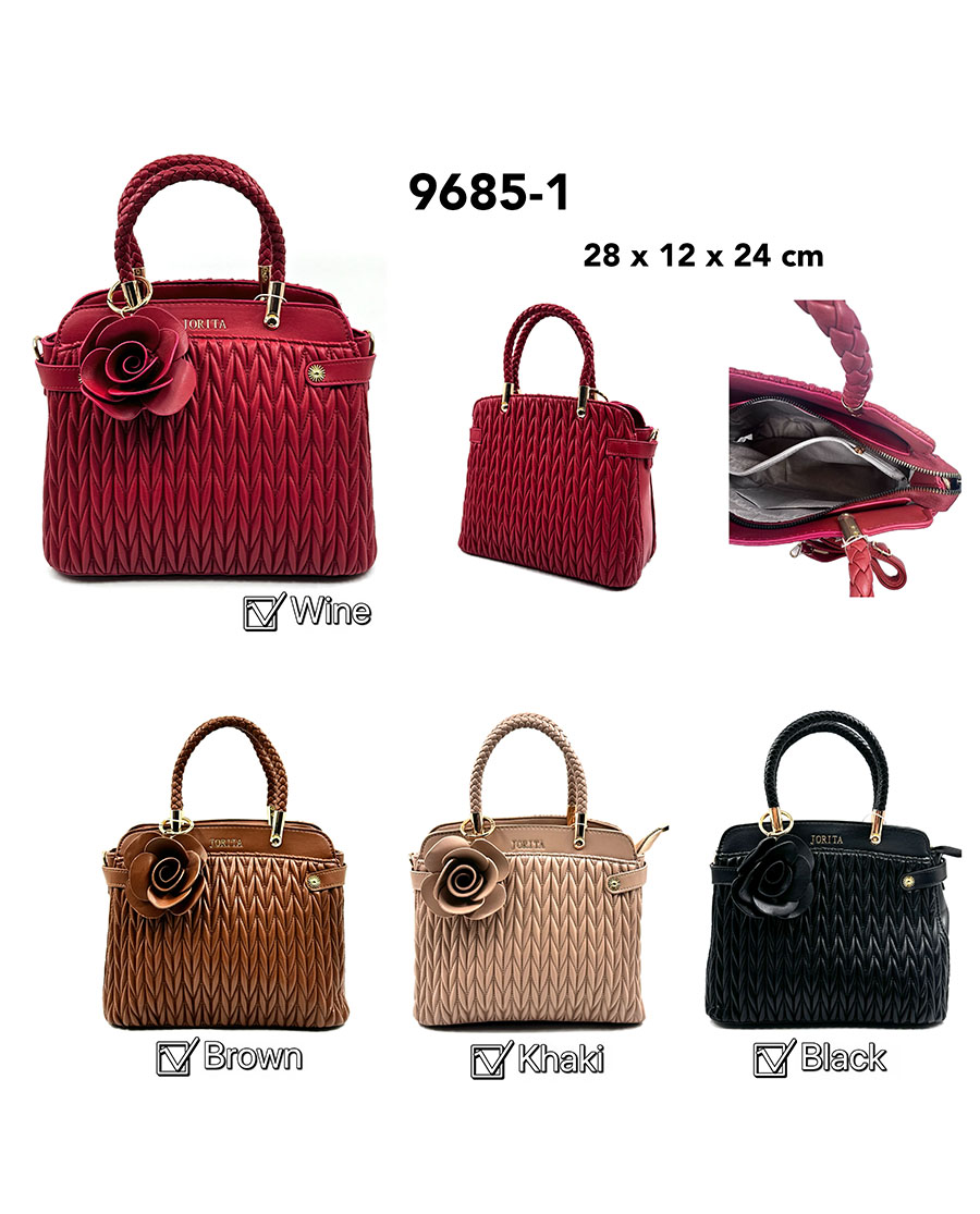 JORITA Női kézitáska, rózsával díszítve 9685-1