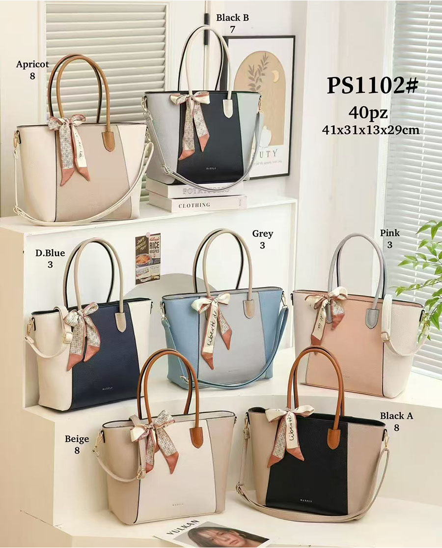 Női kézitáska kombinált színű és kendővel díszítve PS1102