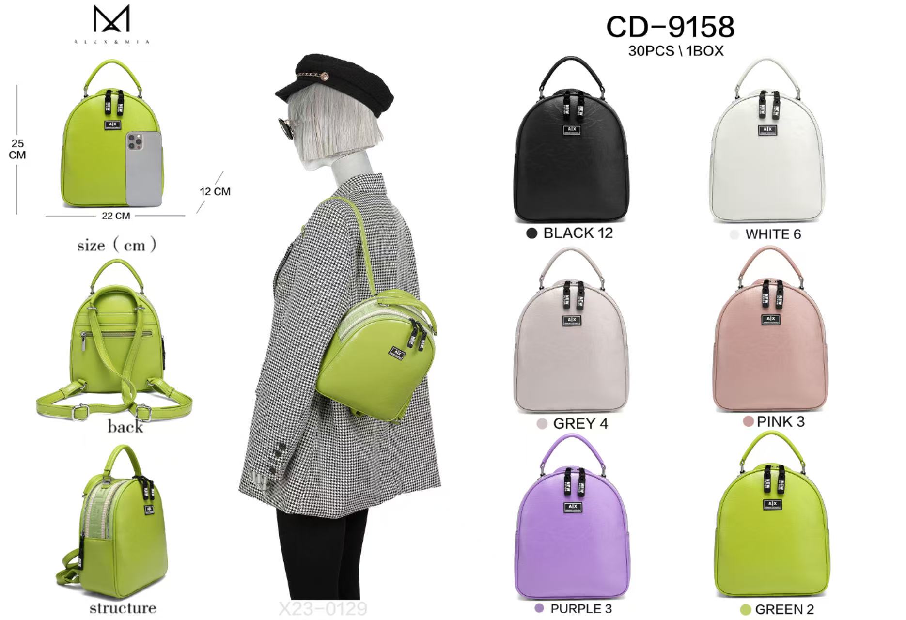 Alex&Mia Női divatos hátizsák CD-9158